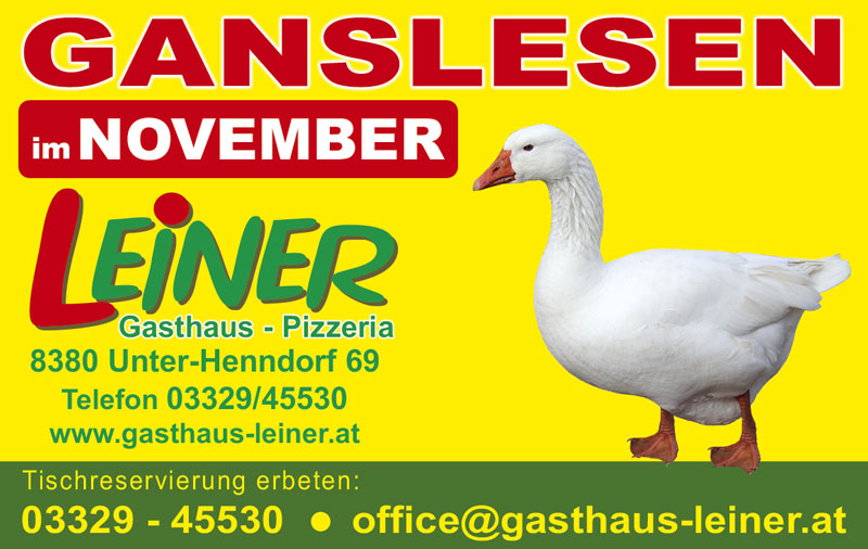 Ganslessen 01.11.-11.11.2025 & 15.11.-16.11.2025 Plakat Ganslessen